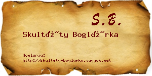 Skultéty Boglárka névjegykártya